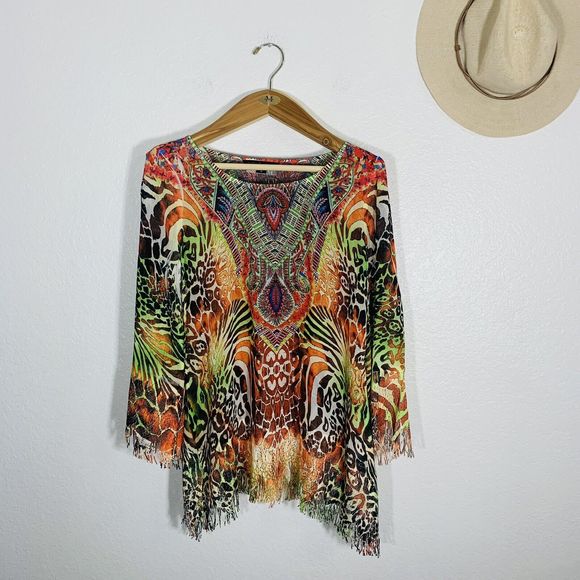 Mushka Sienna Rose Inc. Colorful Boho Hippy Blouse Size Medium Women’s - Picture 10 of 12
